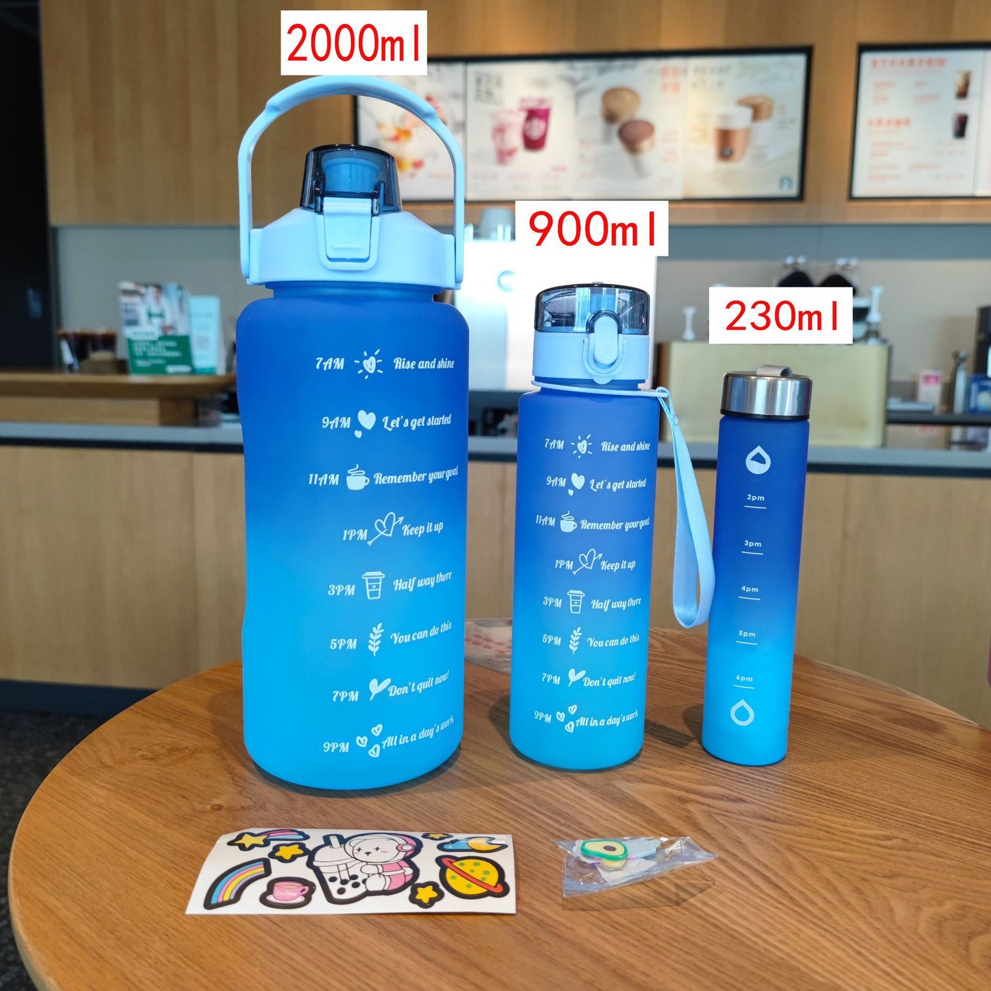 Damen Motivierende Trinkflasche mit Zeitmarkierungen Karnz
