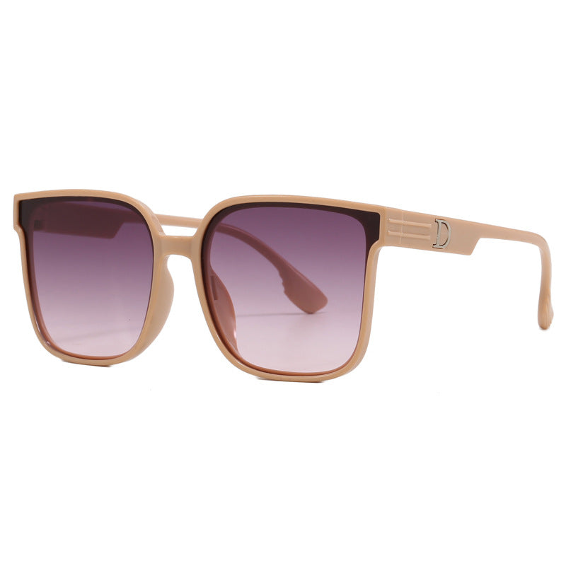 Damen stylische quadratische Sonnenbrille mit transparentem Rahmen Karnz