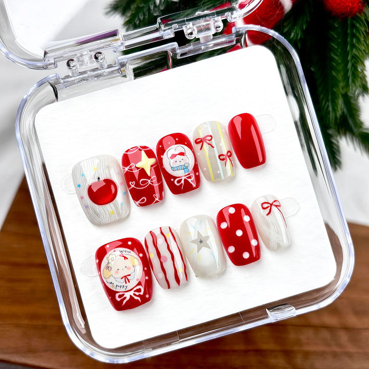 Urlaubs-themed dekorative Press-On Nagelkunst Set