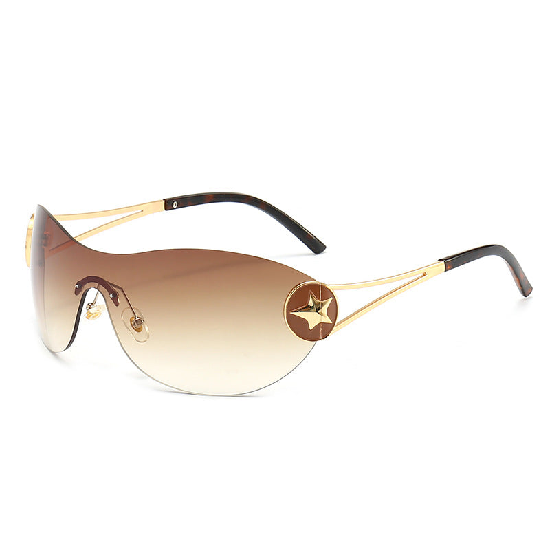 Damen Modische Sonnenbrille mit transparentem Design und stilvollen Akzenten Karnz