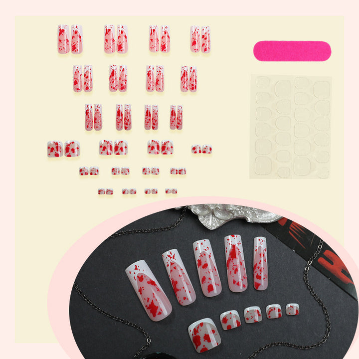 Künstlerisches Marmor-Design Press-On Nail Set Karnz