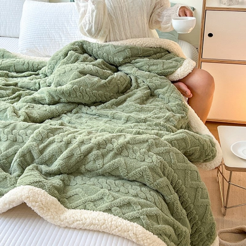 Luxuriöse Plüsch Sherpa Throw-Decke