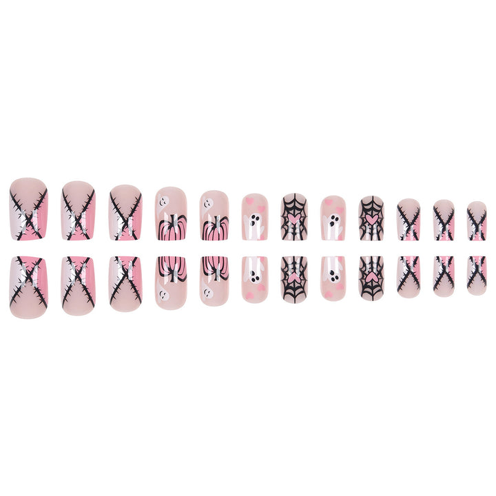 Haunted Ghost-Theme Press-On Nagelkunst Karnz