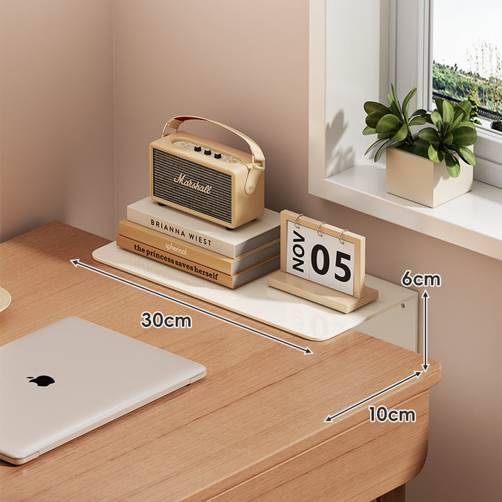 Slim schwebendes wandmontiertes Schreibtischregal Monitorerhöhung mit eleganter, gehärteter Glasoberfläche