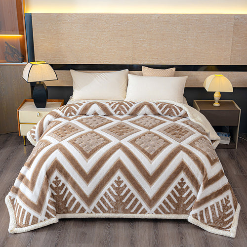 Geometrisches Muster Fleece Decke