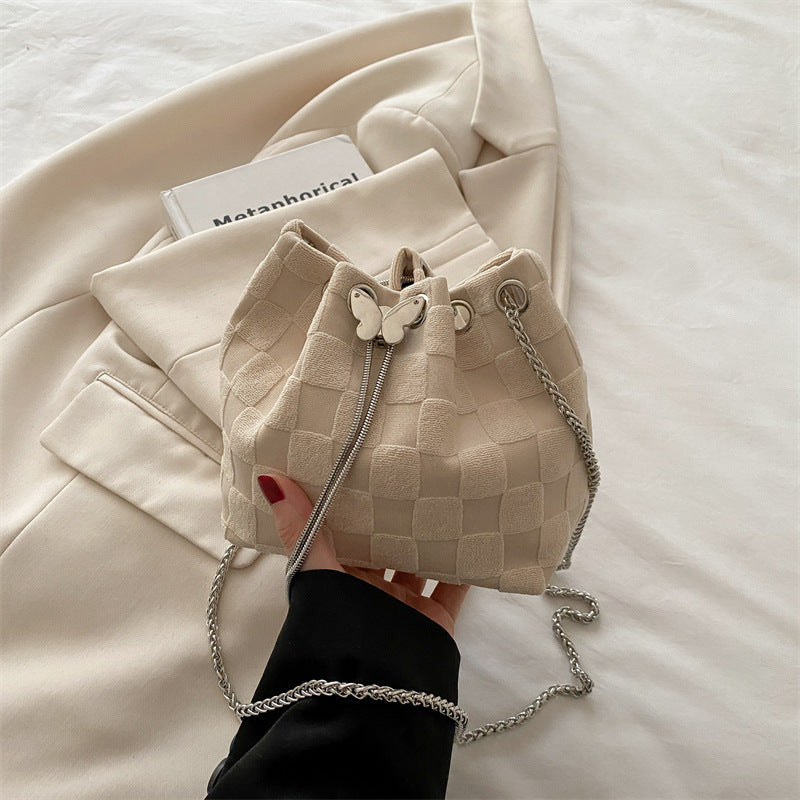Elegante Gewebte Kordelzug Mini Handtasche Karnz