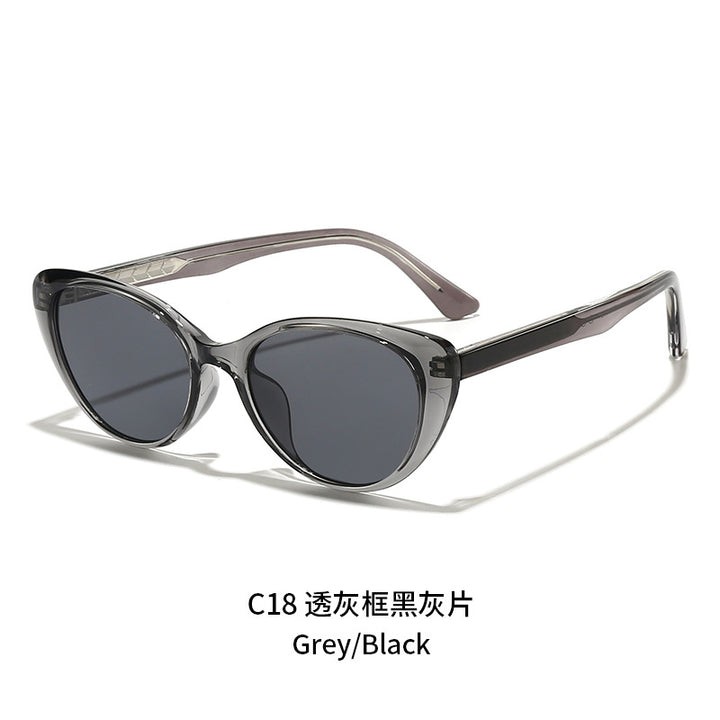 Damen Cat-Eye-Sonnenbrille mit transparentem Rahmen und UV-Schutz Karnz