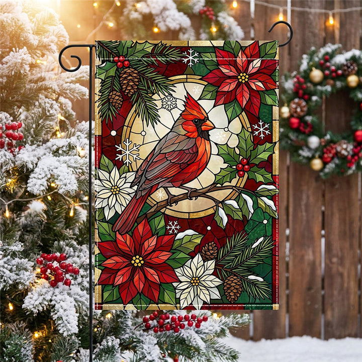 Saisonale Outdoor-Leinen-Mischung Willkommen Gartenflagge mit Schneemann-Illustration