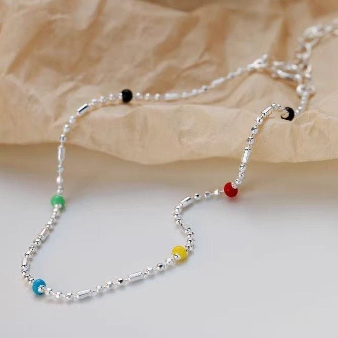 Zarte Mehrfarbige Perlenkette Armband Karnz