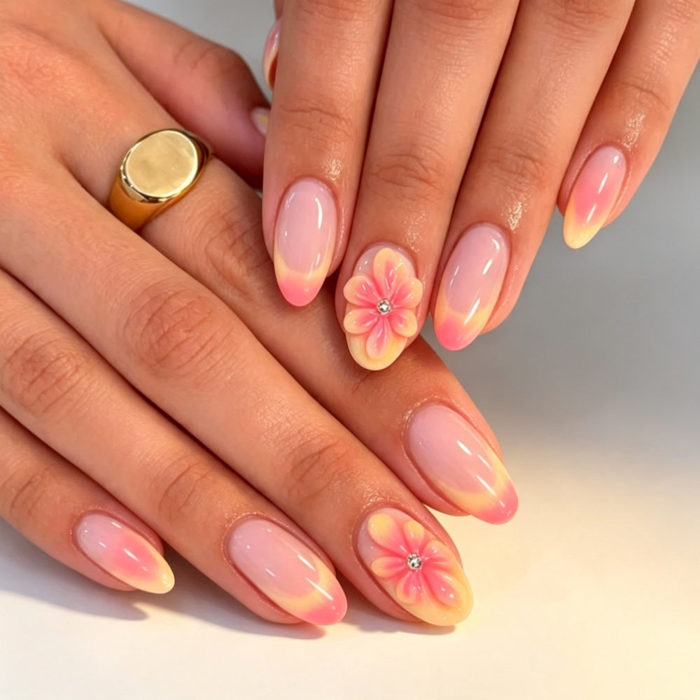 Floral Gel Press-On Nail Set Karnz