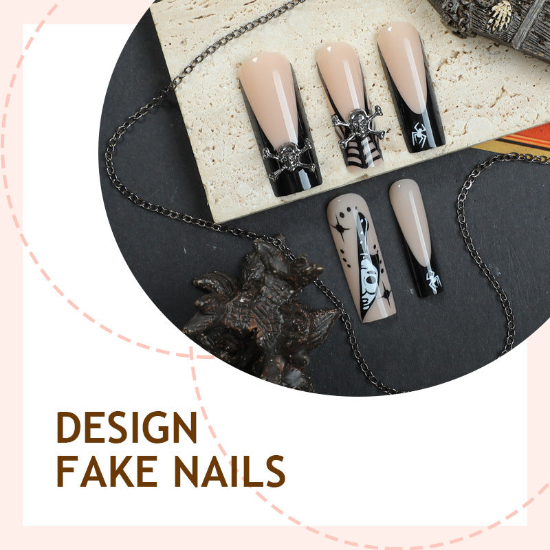 Kunstnagelset mit kreativen Spinnen- und Gruselelementen Karnz