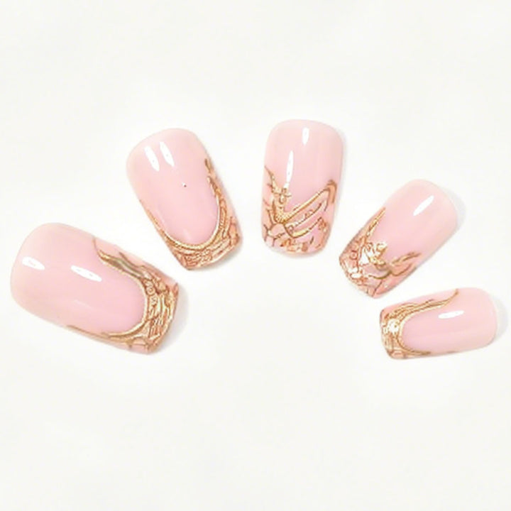 Elegantes Goldfolie Acryl-Nagelkunst-Set Karnz