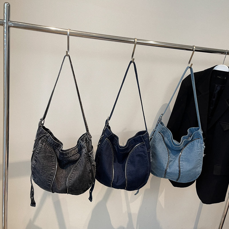 Modische Denim Schultertasche Karnz