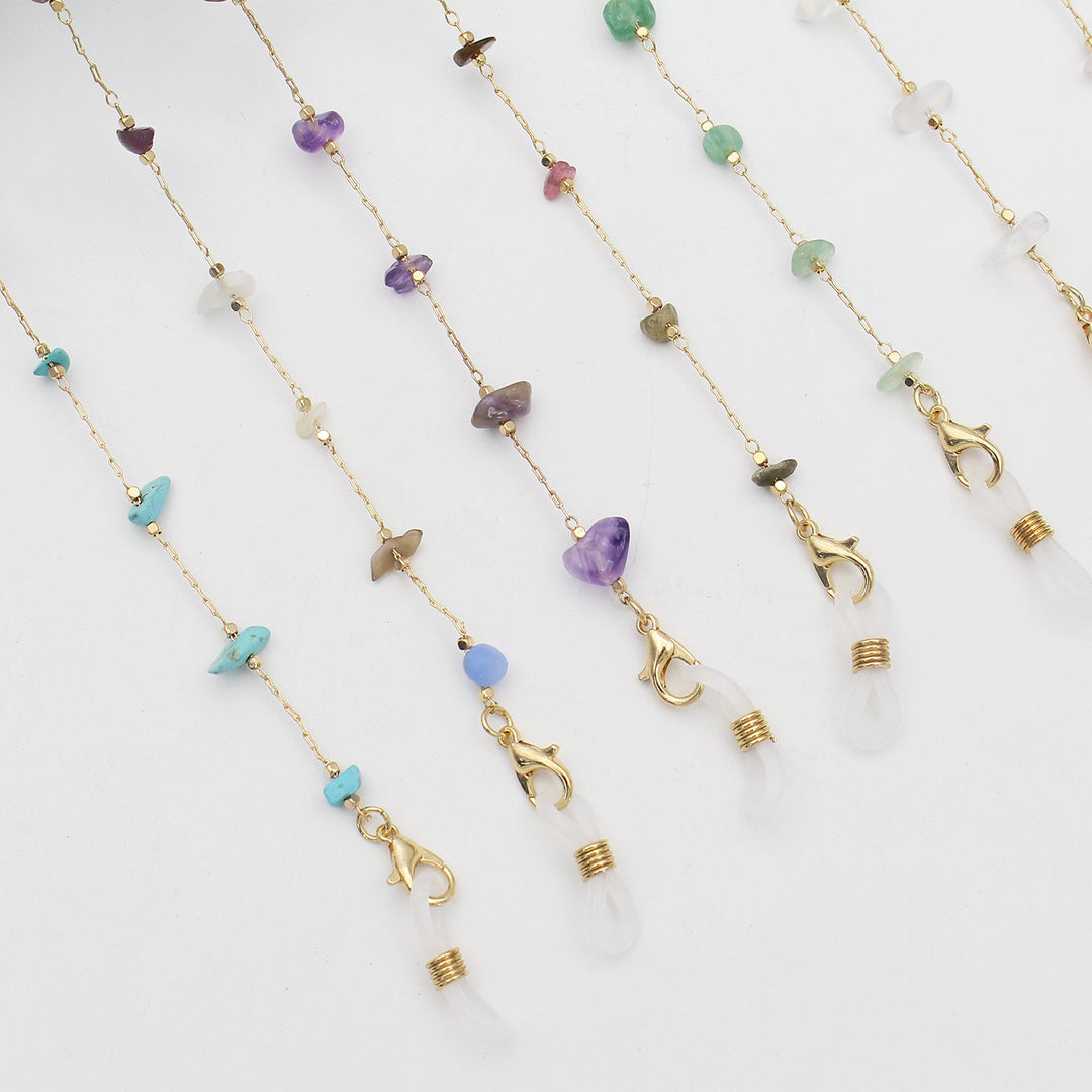 Elegante mit Kristallen verzierte Brillenkette Karnz