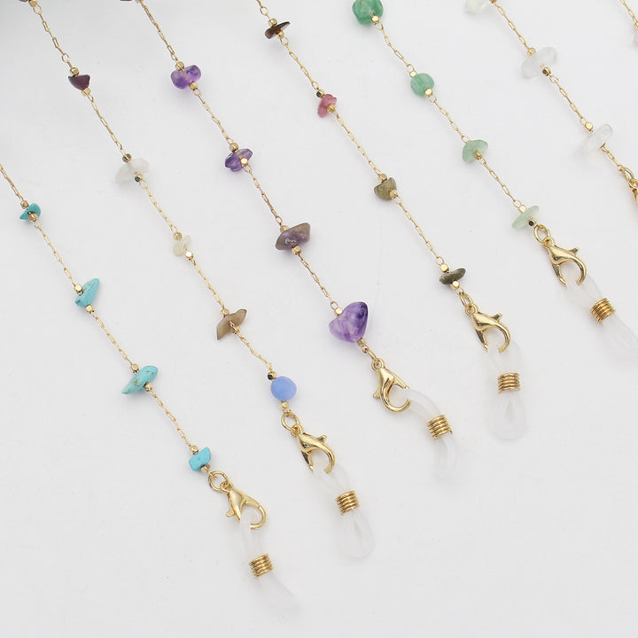 Elegante mit Kristallen verzierte Brillenkette Karnz