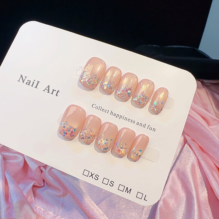 Künstlerisches Glitzer-Press-On-Nagel-Set Karnz