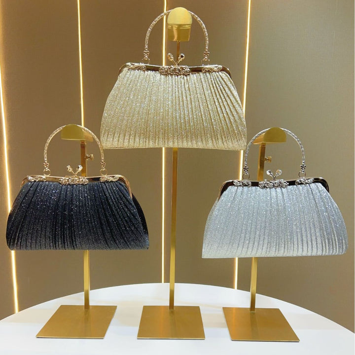 Plissierte Glam Abendhandtasche