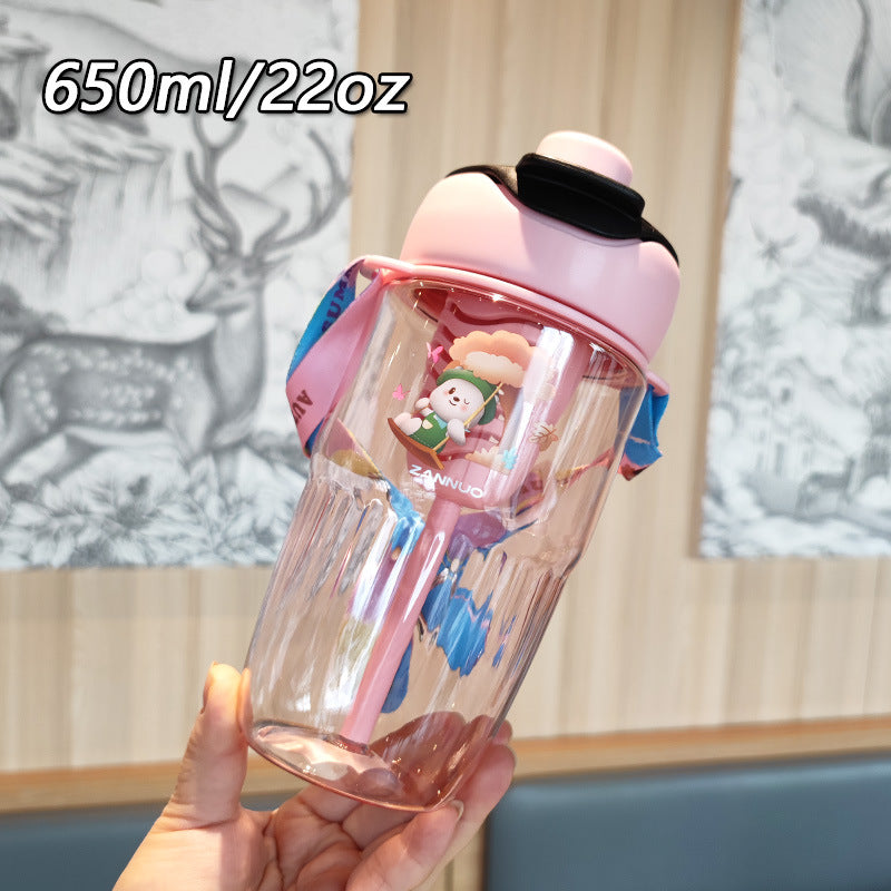 Damen verspielte Trinkflasche mit herausnehmbarem Strohhalm Karnz