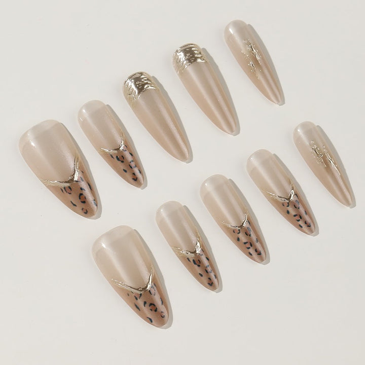 Künstlerisches Stiletto Druck auf Nagelset Karnz