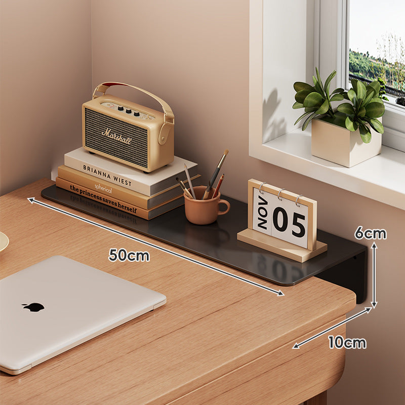 Slim schwebendes wandmontiertes Schreibtischregal Monitorerhöhung mit eleganter, gehärteter Glasoberfläche