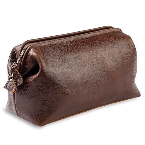 Edle Kosmetische Leder-Tasche Karnz