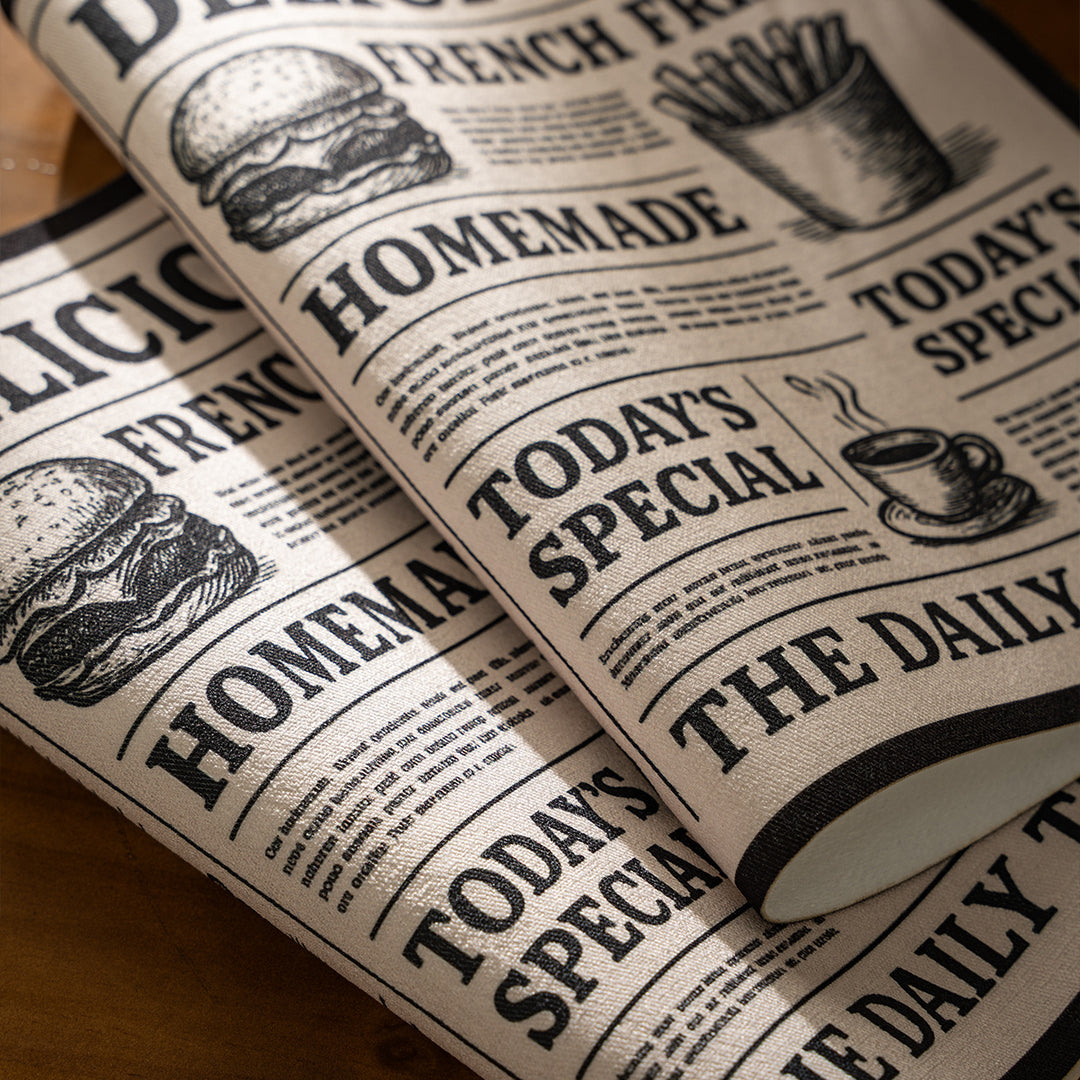 Kokosfaser-Fußmatte im Zeitungslayout mit rutschfester Rückenbeschichtung Karnz