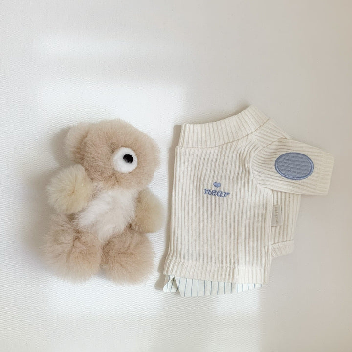 Rippstrick Baumwolle Mock-Neck Baby Pullover mit El Patch