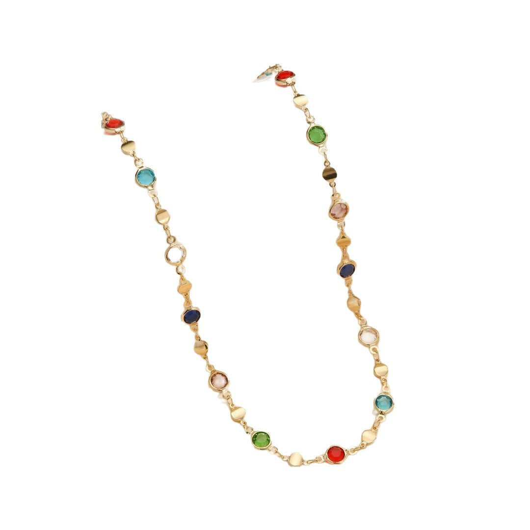 Bunte Edelstein Brillen Kette Karnz