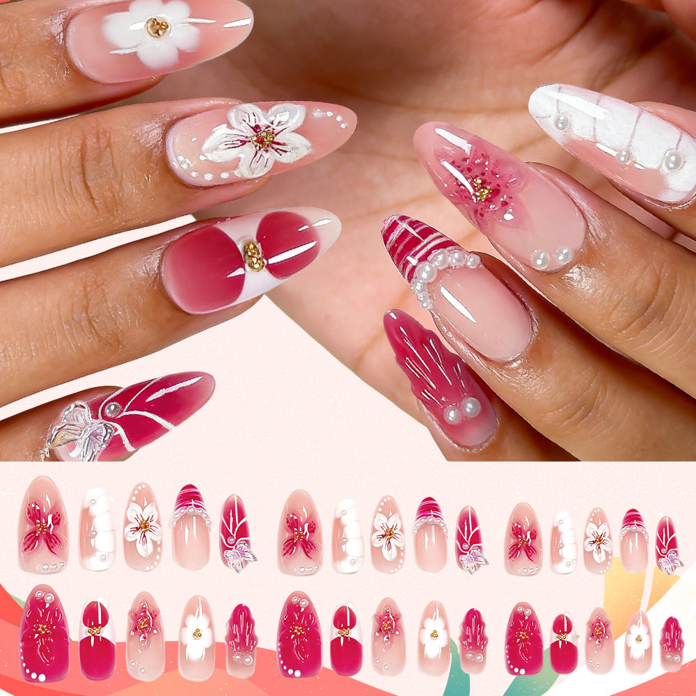 Dekorative Blumen Press-On Nagelkunst Kollektion Karnz