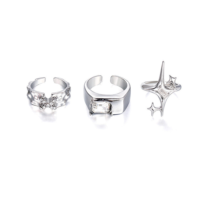 Trendiger Offener Ring mit Zirkonia-Akzent Karnz