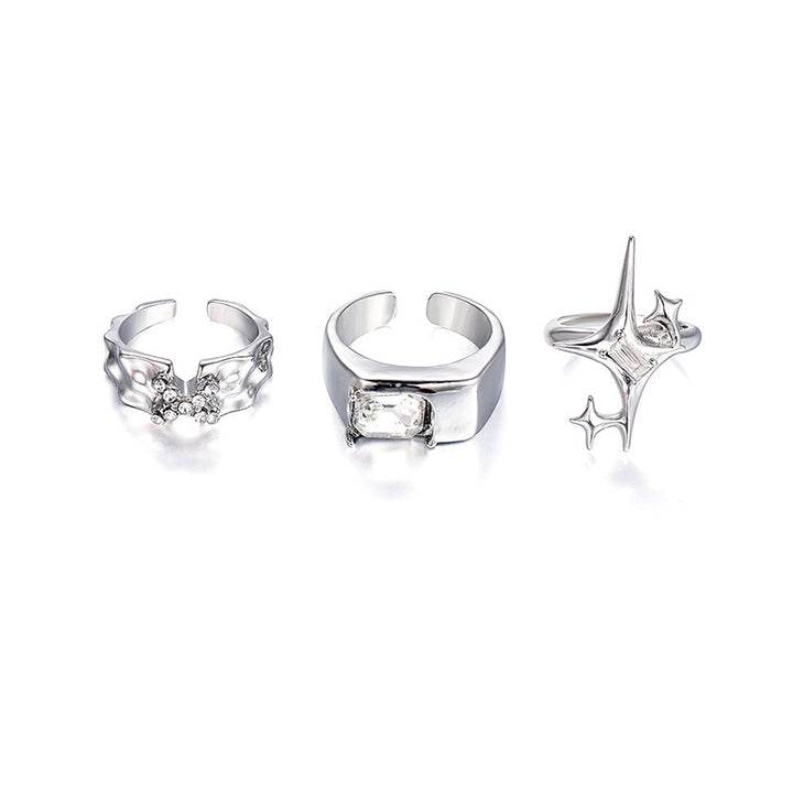 Trendiger Offener Ring mit Zirkonia-Akzent Karnz