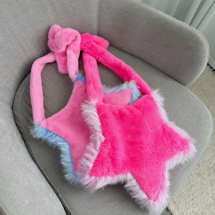 Faux Fur Sternförmige Handtasche