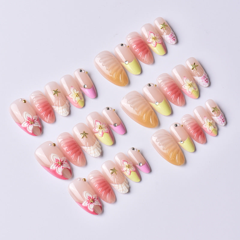 Meer-inspirierte Luxus-Press-On-Nagelkunst