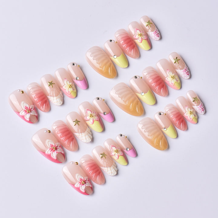 Meer-inspirierte Luxus-Press-On-Nagelkunst