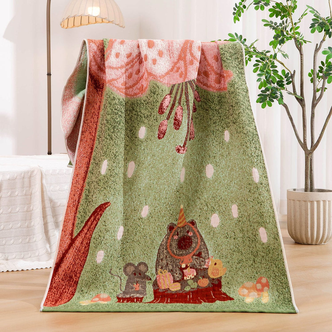 Women's throw blanket with enchanting landscape motif Karnz