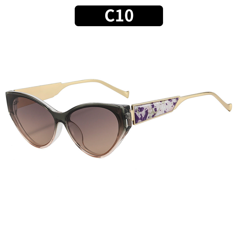 Cat-Eye Sonnenbrille mit eleganten Metallakzenten