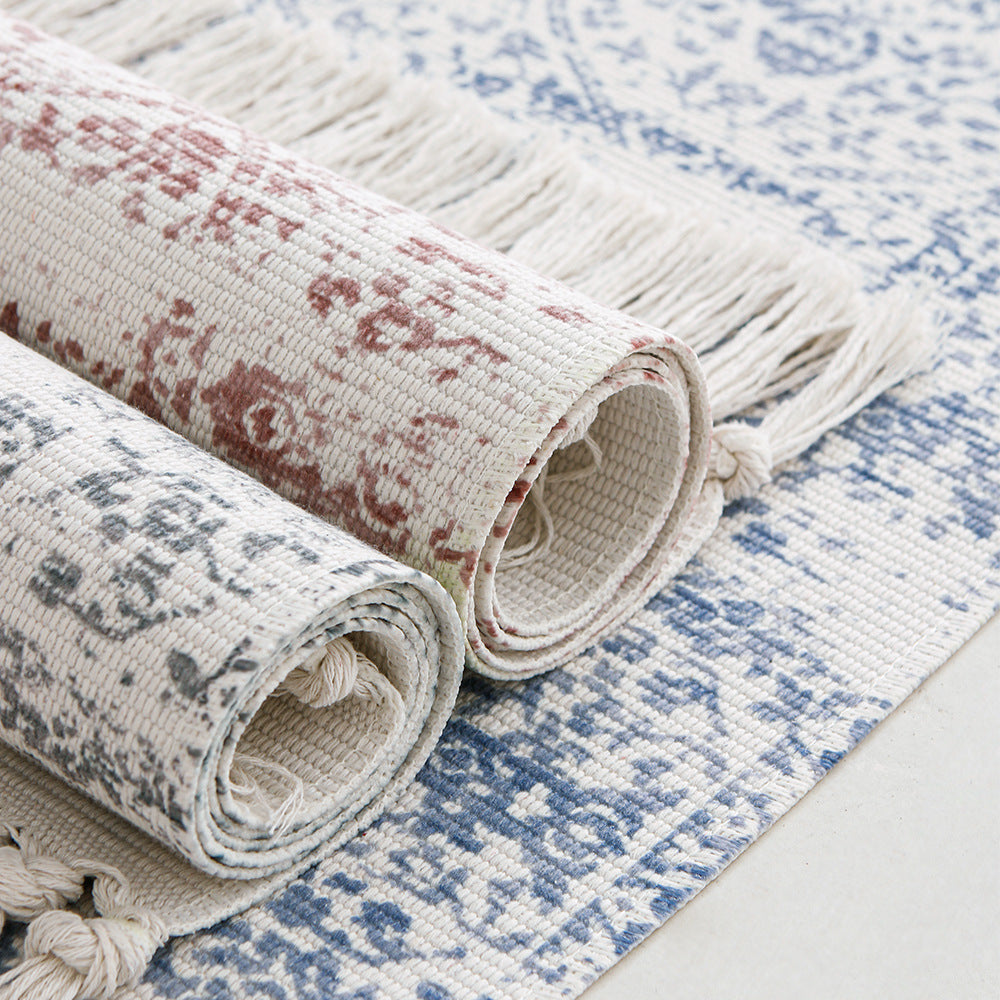 Gewebter Vintage-Teppichläufer mit Fransen und orientalischem Used-Look Karnz
