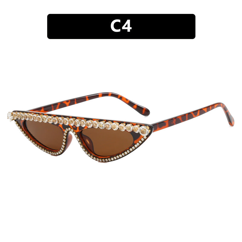 Damen Designer-Sonnenbrille im stilvollen Cat-Eye-Design mit glitzerndem Rahmen Karnz