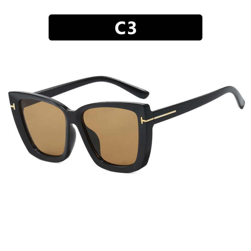 Damen große Sonnenbrille im modernen Design mit angesagtem Schildkrötenmuster Karnz