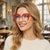 Damen Modische Cat-Eye Brille aus Kunststoff mit Metallakzenten Karnz