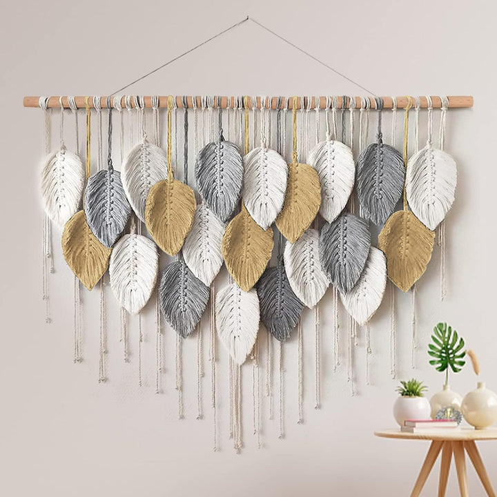 Macrame-Blatt-Wandbehang-Teppich Karnz