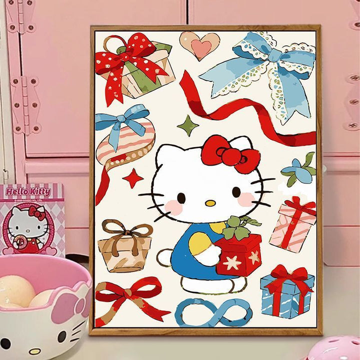 Hello Kitty-Themen Illustration Leinwand Kunst Karnz