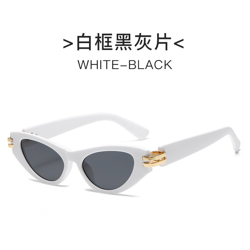 Damen Cat-Eye Sonnenbrille mit luxuriösem Rahmen und verspiegelten Gläsern Karnz