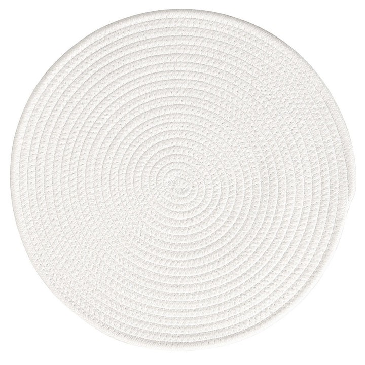 Geflochtenes rundes Tischset aus Baumwollseil und Seegras mit Spiralstruktur Karnz
