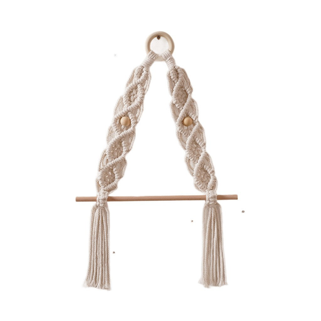 Makramee Hängender Pflanzenhalter mit Holzstange Karnz