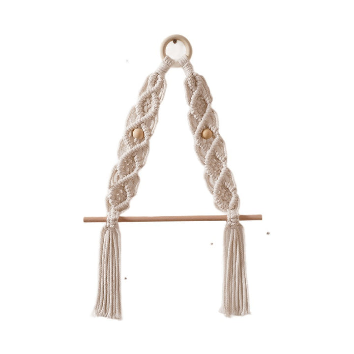 Makramee Hängender Pflanzenhalter mit Holzstange Karnz