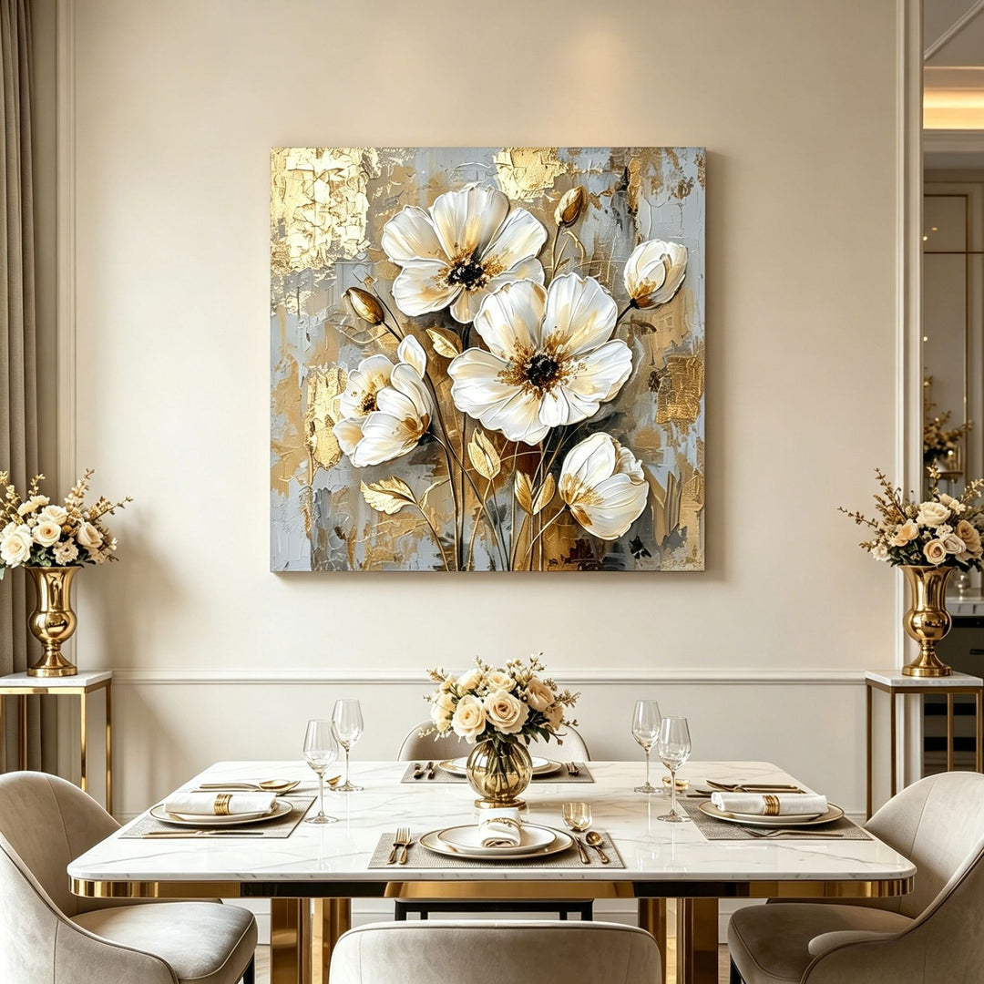 Elegante florale abstrakte Leinwandkunst