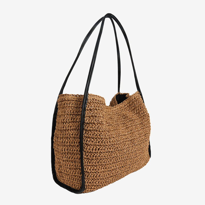 Damen Handtasche aus hochwertigem geflochtenem Naturmaterial Karnz