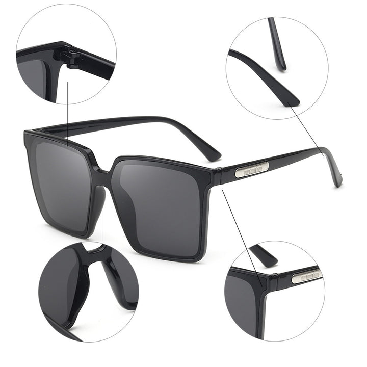 Damen Trendige quadratische Sonnenbrille Karnz