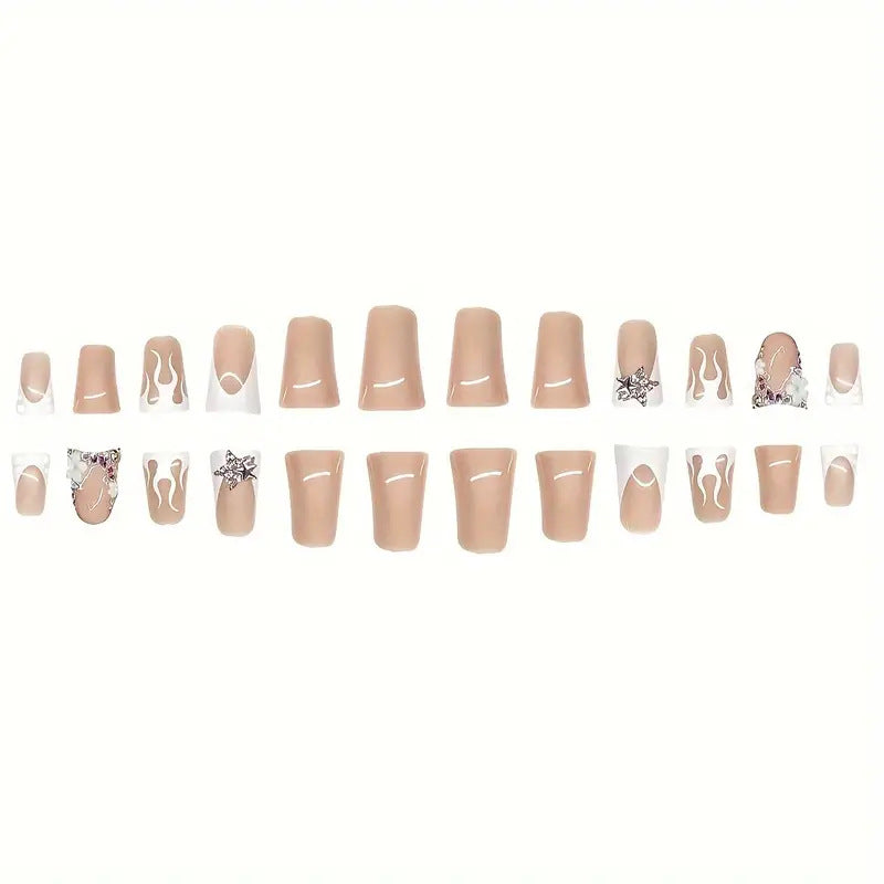 Künstlerisches 3D-Blumen-Press-on-Nageldesign Karnz
